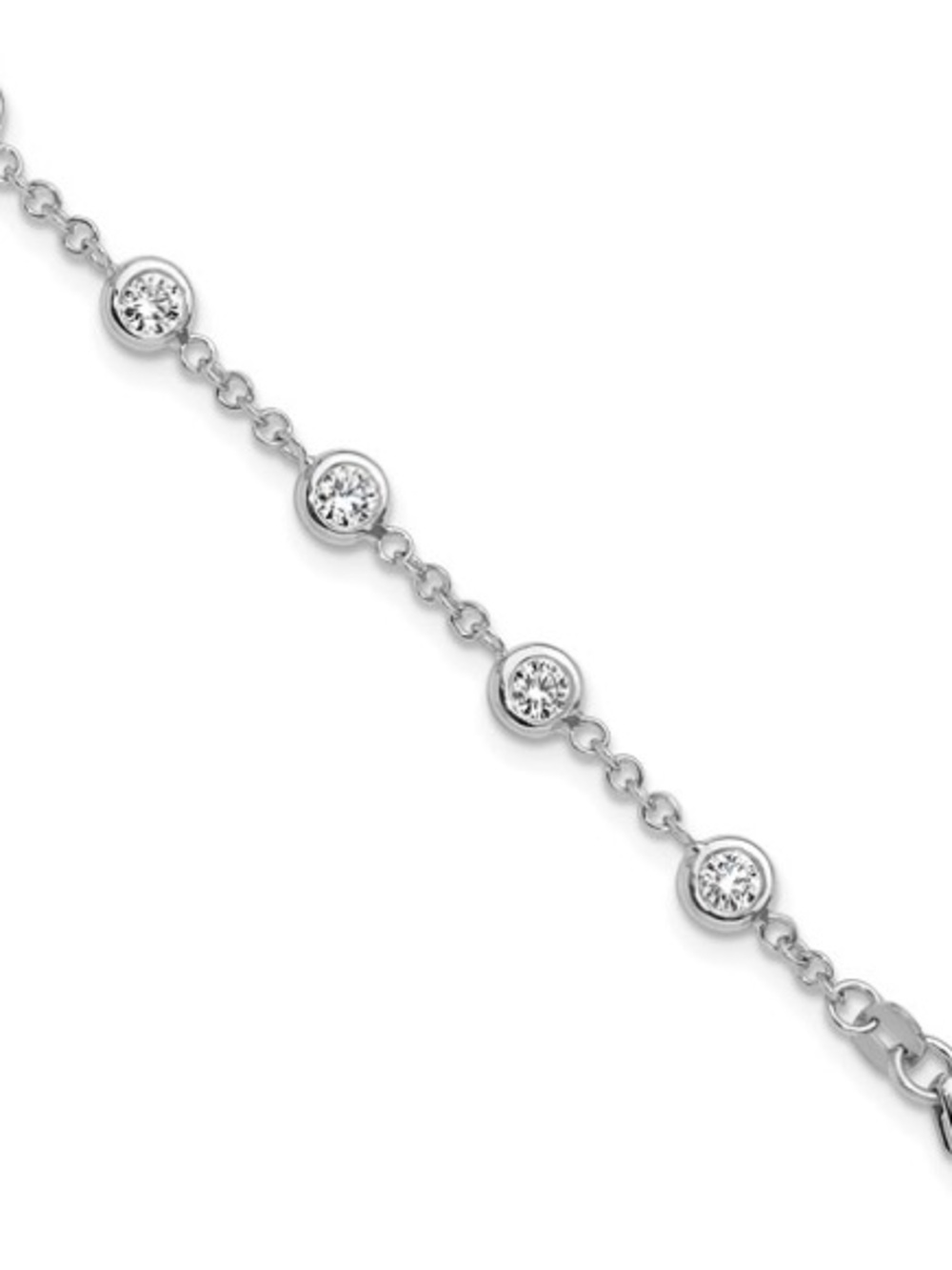 Herco 18K White Gold Lab Grown Diamond Station Bracelet 1.54 CTW 7.5"